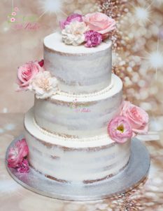 tort ślubny - tort piętrowy - mińsk mazowiecki - ozdobiony - semi naked cake - naked cake - ozdobiony kwiatami