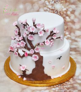 tort ślubny - tort piętrowy - mińsk mazowiecki - ozdobiony - figurka drzewa
